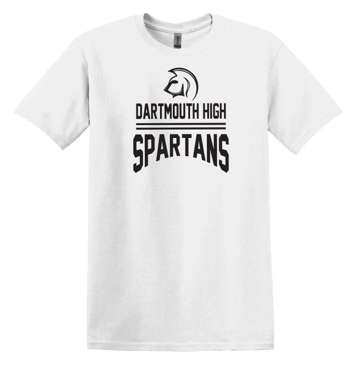 DHS - White Dartmouth High Spartans T-Shirt (Full Chest)