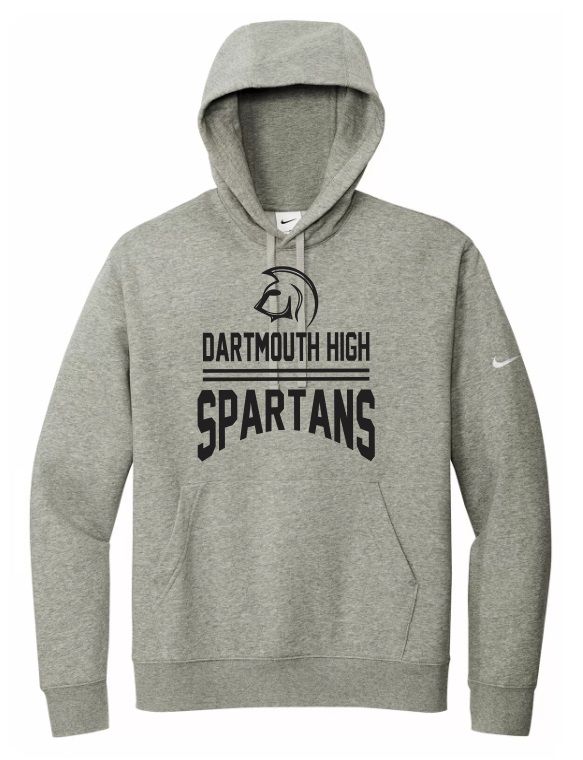 DHS - Dark Heather Grey Dartmouth High Spartans Nike Hoodie