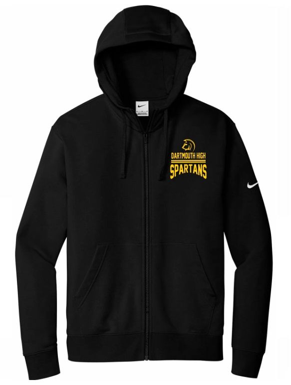 DHS - Black Dartmouth High Spartans Nike Zip Hoodie