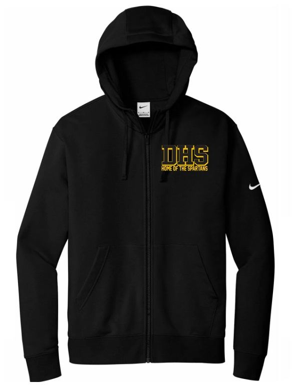 DHS - Black DHS Home of the Spartans Nike Zip Hoodie