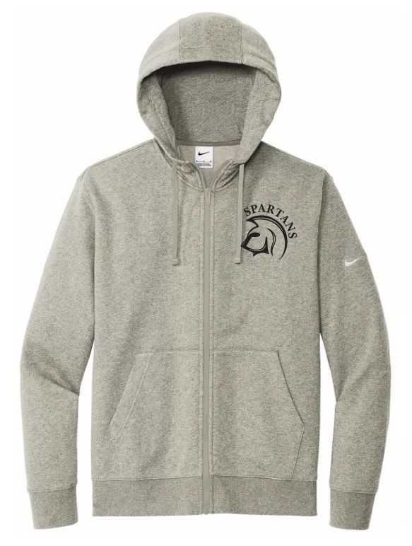 DHS - Dark Heather Grey Spartans Nike Zip Hoodie