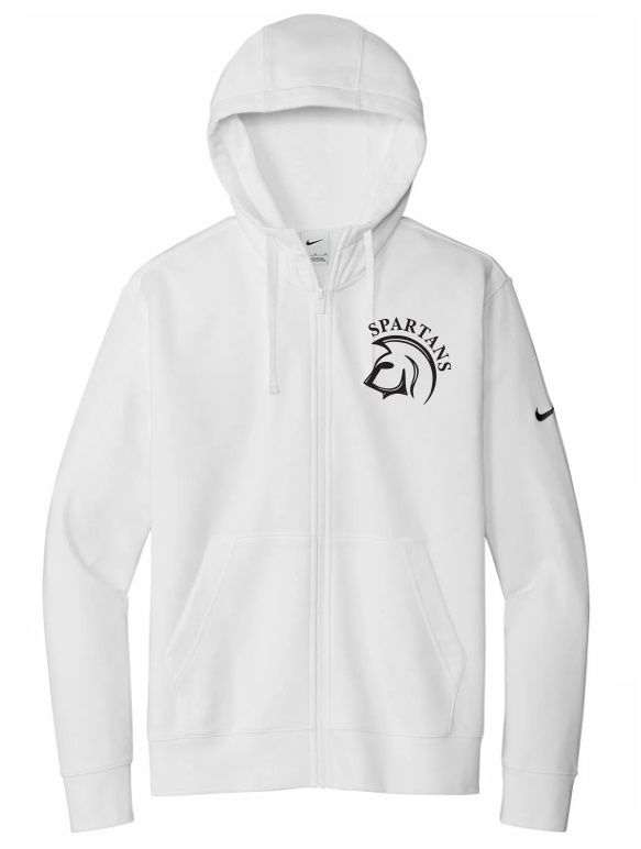 DHS - White Spartans Nike Zip Hoodie