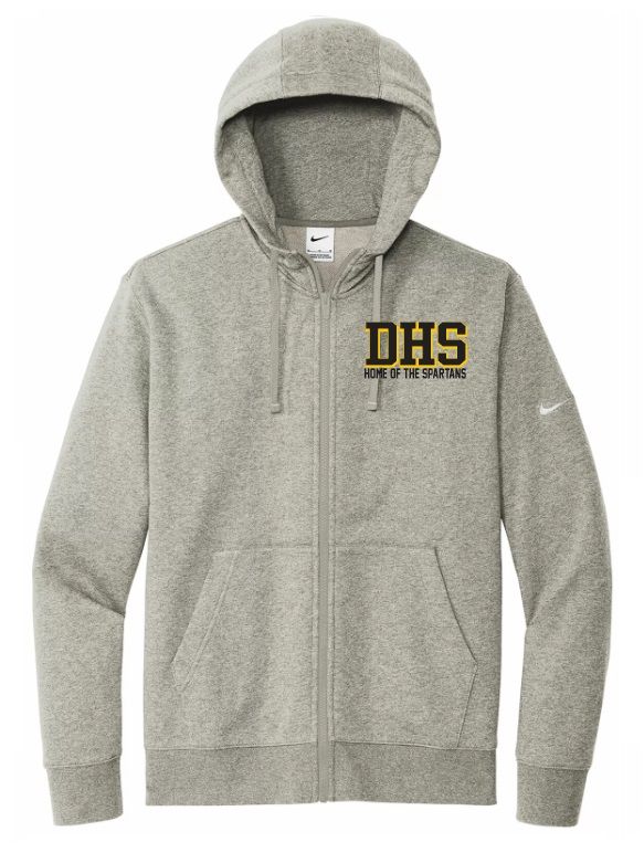 DHS - Dark Heather Grey DHS Home of the Spartans Nike Zip Hoodie