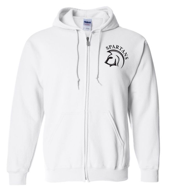 DHS - White Spartans Zip Hoodie