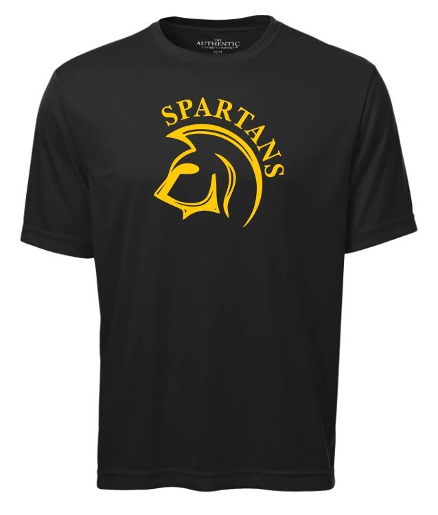 DHS - Black Spartans Short Sleeve Moist Wick (Full Chest)