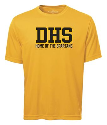 DHS - Sport Gold DHS Home of the Spartans Short Sleeve Moist Wick (Full Chest)