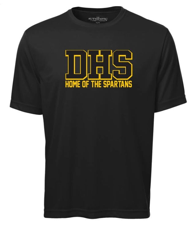 DHS - Black DHS Home of the Spartans Short Sleeve Moist Wick (Full Chest)