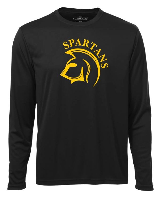DHS - Black Spartans Long Sleeve Moist Wick Shirt (Full Chest)