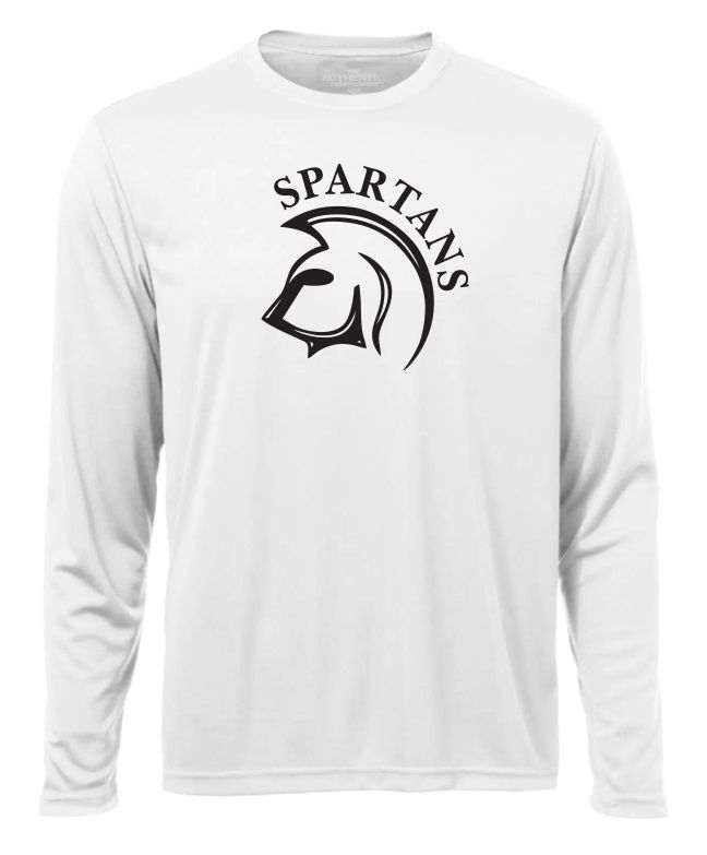 DHS - White Spartans Long Sleeve Moist Wick Shirt (Full Chest)