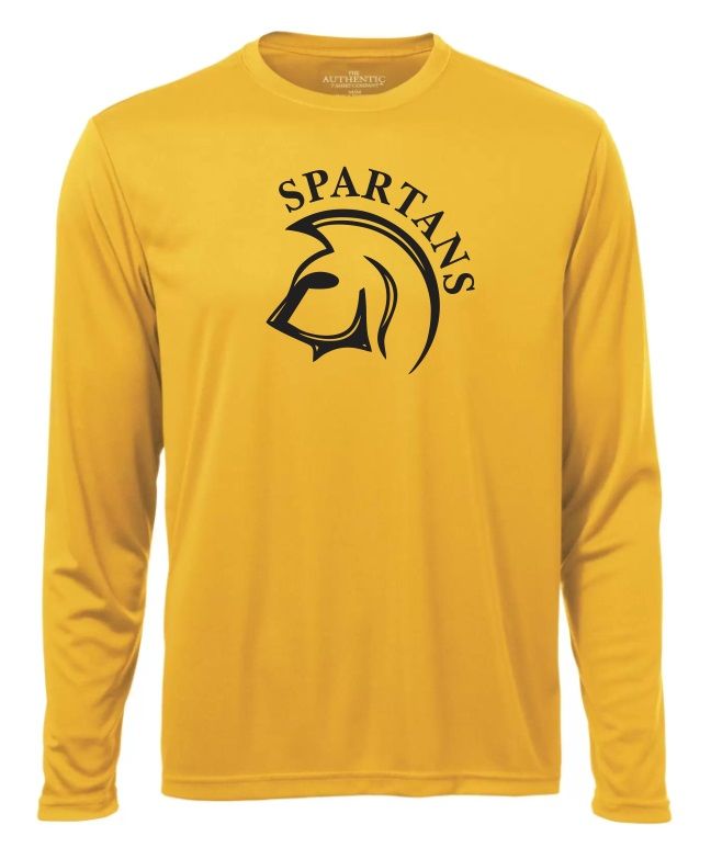 DHS - Sport Gold Spartans Long Sleeve Moist Wick Shirt (Full Chest)