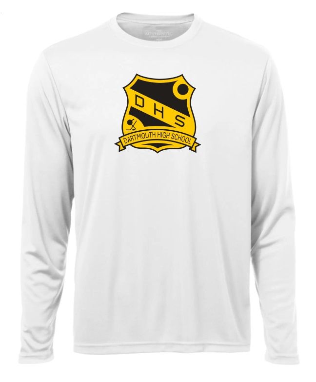 DHS - White Classic DHS Long Sleeve Moist Wick Shirt (Full Chest)