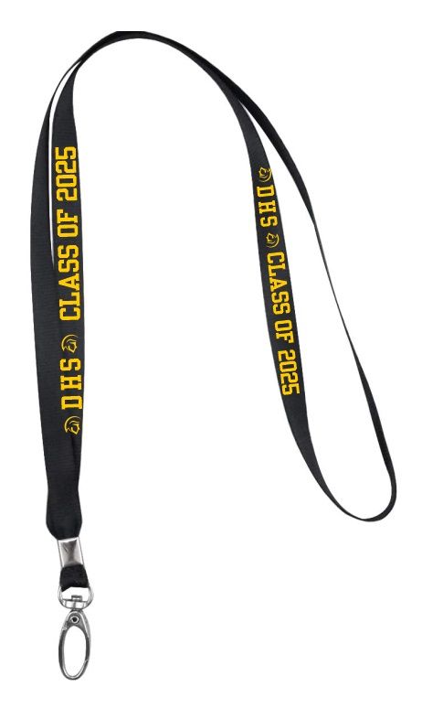 DHS - Black DHS Class of 2025 Lanyard (Sport Gold Logo)