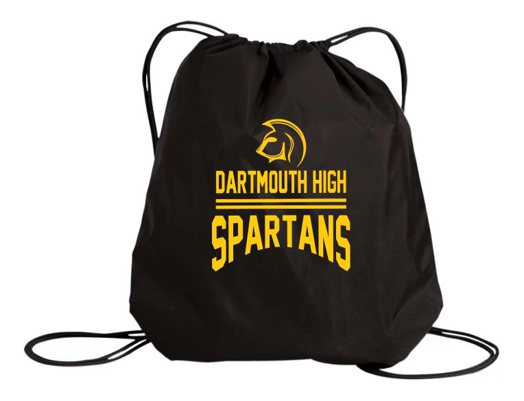 DHS - Black Dartmouth High Spartans Logo Cinch Bag