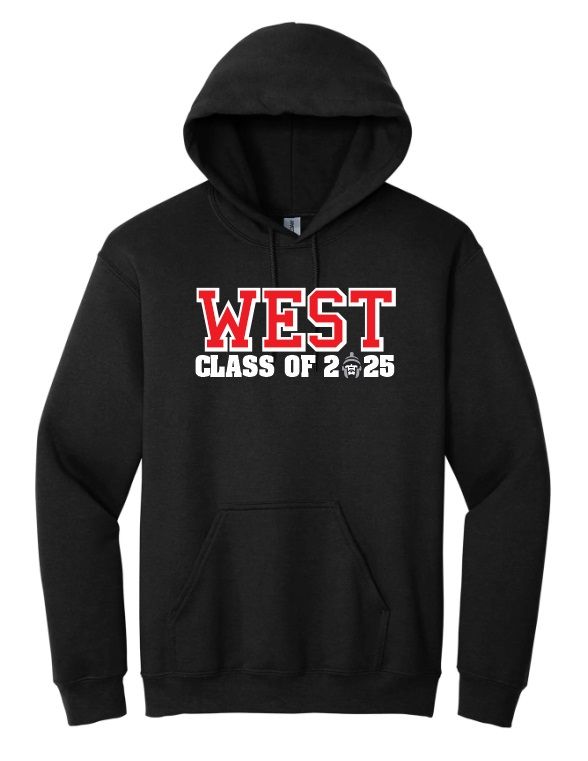 Halifax West High School  -  Black West Class of 2025 with Warrior Hoodie