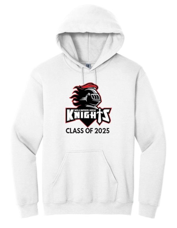 Millwood High - White Millwood High Logo Class of 2025 Hoodie (Full Chest)