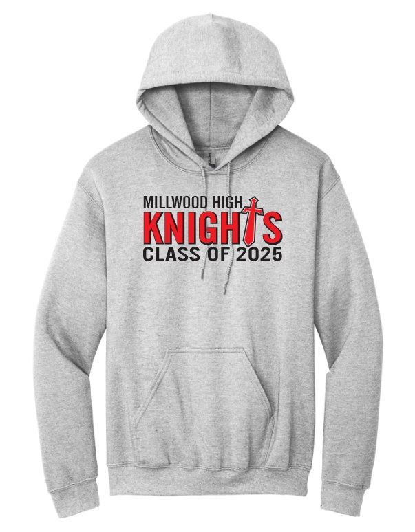 Millwood High - Sport Grey Millwood Knights Class of 2025 Hoodie (Full Chest)