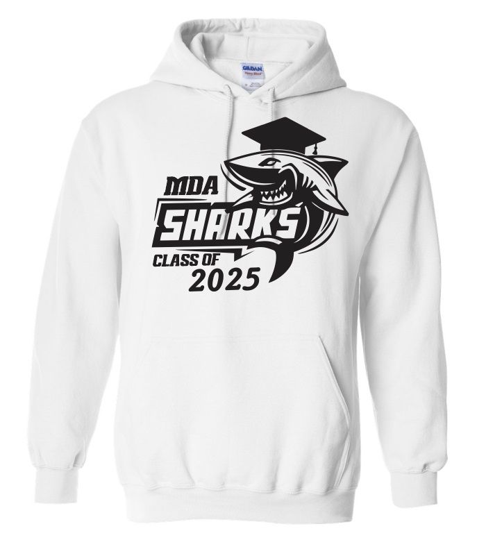 Marine Drive Academy - White MDA Sharks Class of 2025 Hoodie