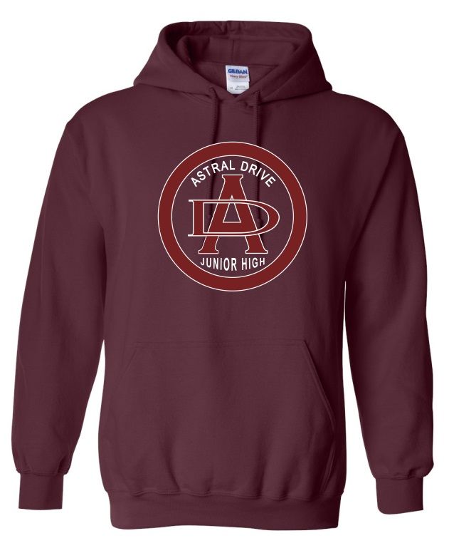 Astral Drive Junior High - Maroon Astral Drive Logo Hoodie (Full Chest)