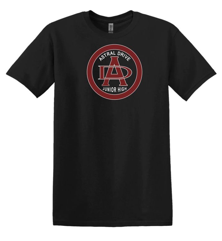 Astral Drive Junior High - Black Astral Drive Logo Cotton T-Shirt (Full Chest)