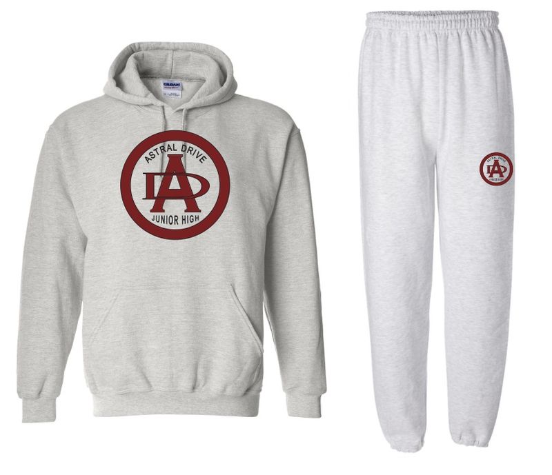 Astral Drive Junior High - Astral Drive Logo Sweatsuit (Sport Grey Hoodie &amp; Sport Grey Sweatpants)
