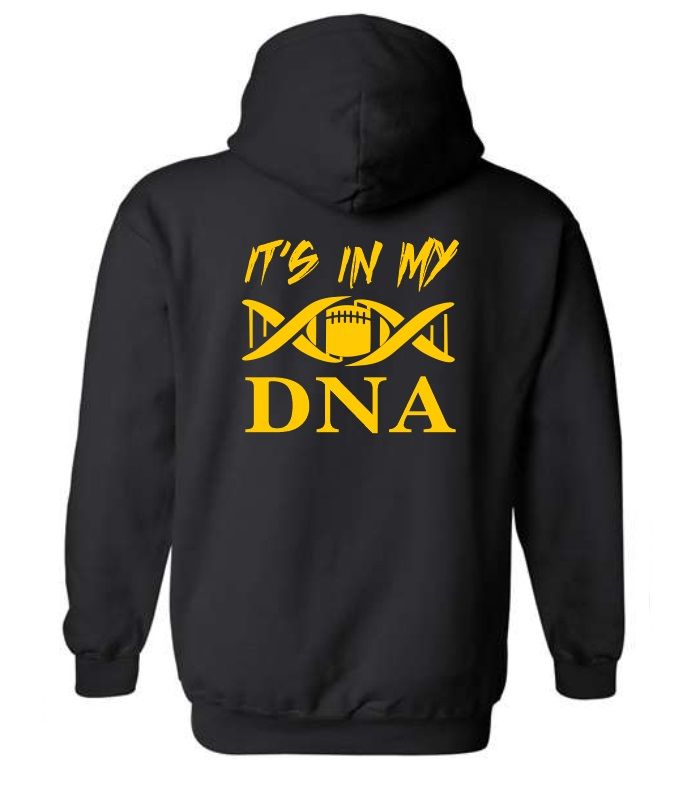 DHS - Black Spartans Football&quot;It&#39;s In My DNA&quot; Hoodie (Full Chest with Back Logo)