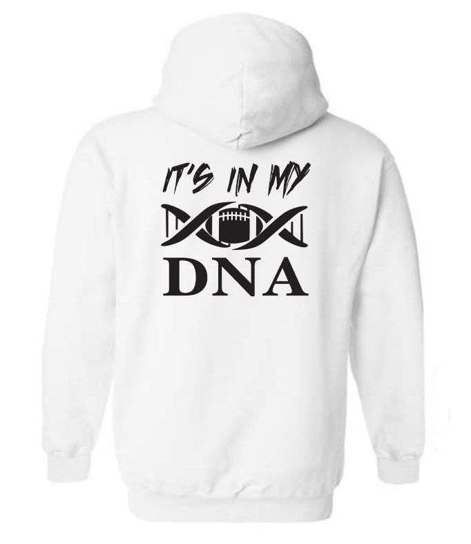 DHS - White Spartans Football &quot;It&#39;s In My DNA Hoodie Hoodie&quot; (Full Chest with Back Logo)