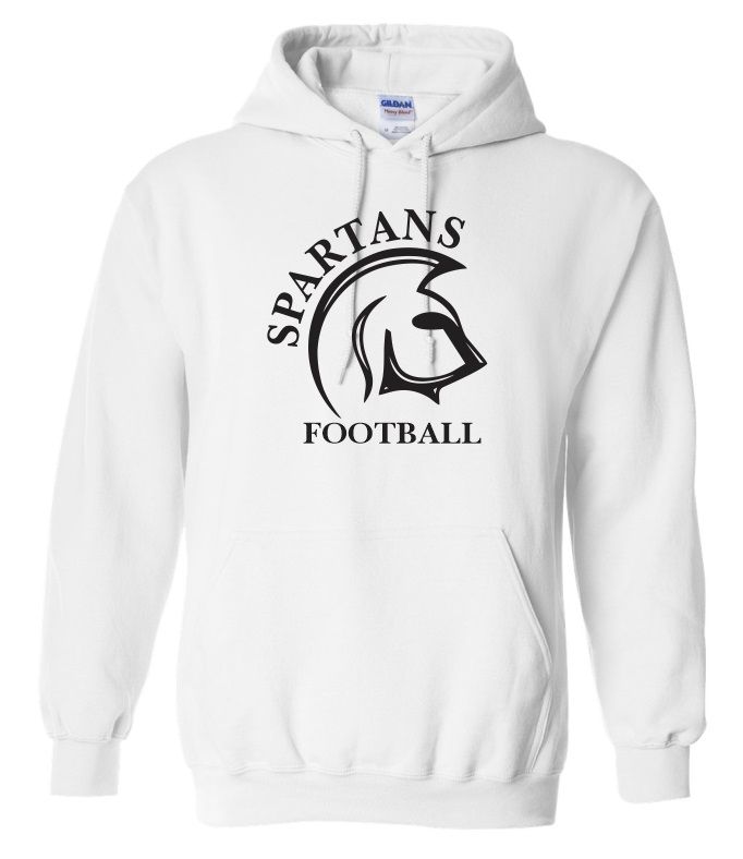 DHS - White Spartans Football Hoodie (Full Chest)