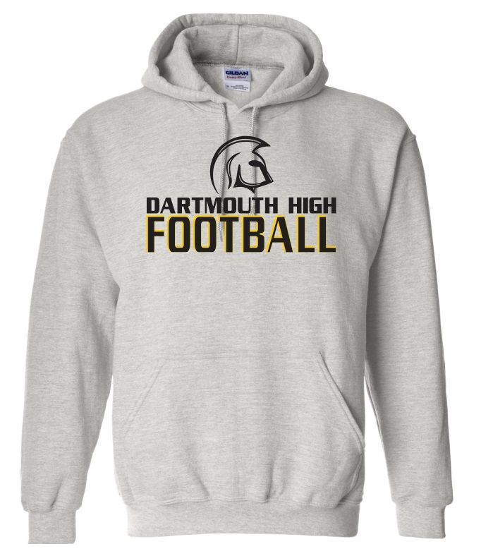 DHS - Sport Grey Dartmouth High Football Hoodie (Full Chest)