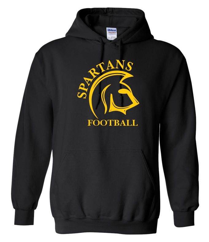 DHS - Black Spartans Football Hoodie (Full Chest)