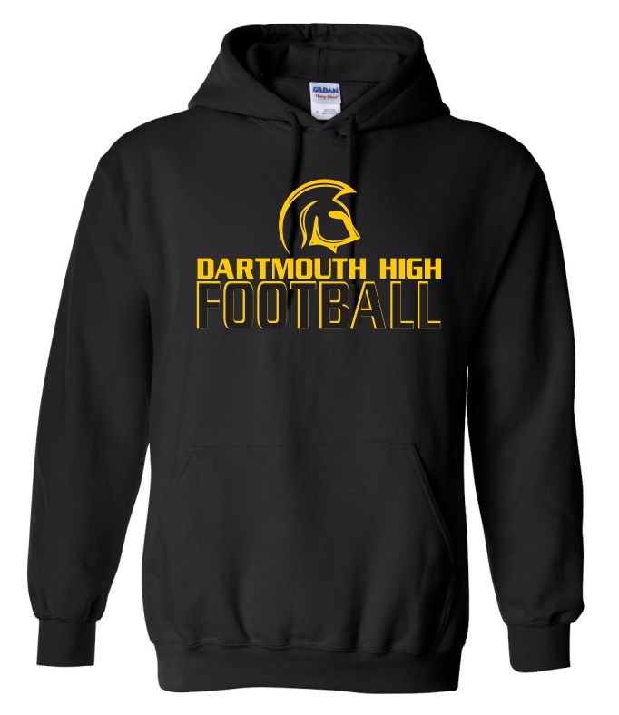 DHS - Black Dartmouth High Football Hoodie (Full Chest)