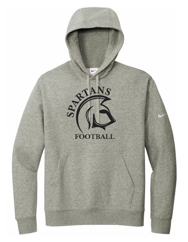 DHS - Heather Grey Spartans Football Nike Hoodie (Full Chest)