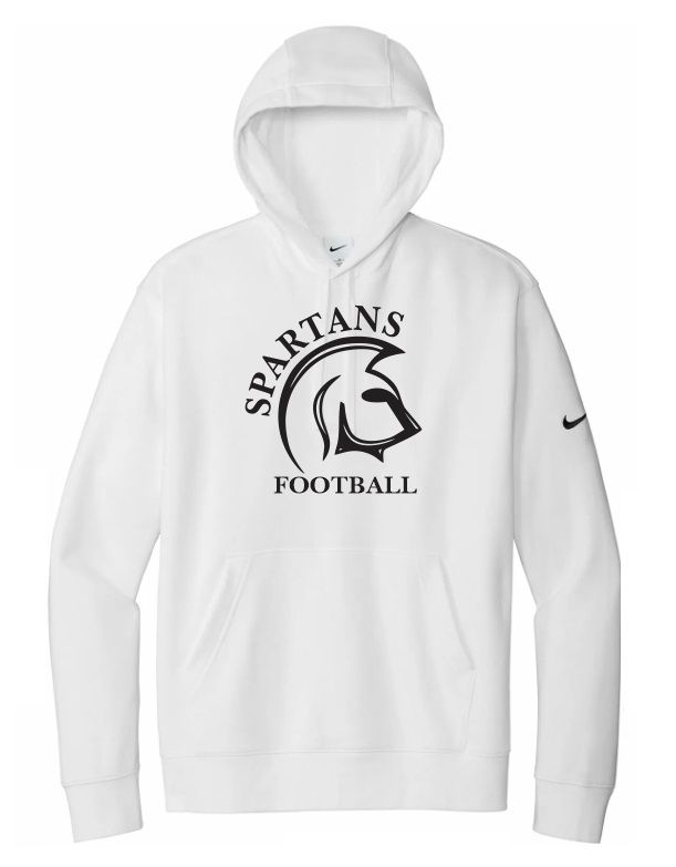 DHS - White Spartans Football Nike Hoodie (Full Chest)