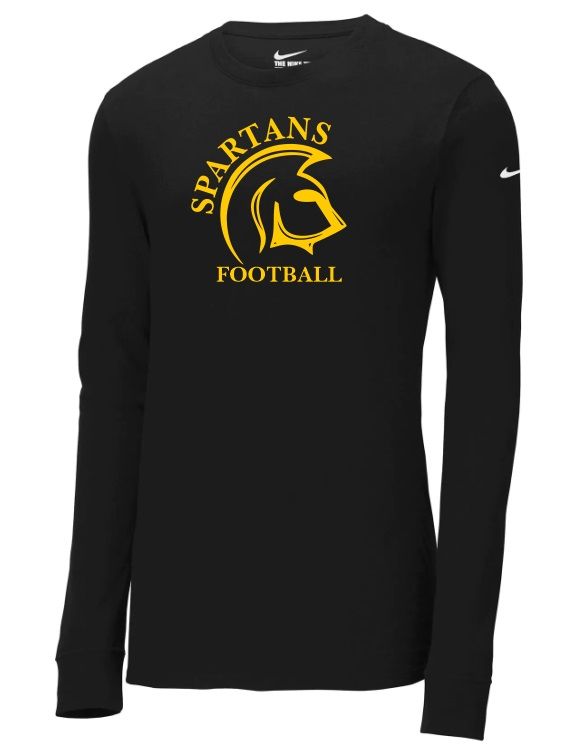 DHS - Black Spartans Football Nike Dri-FIT Long Sleeve Shirt (Full Chest)