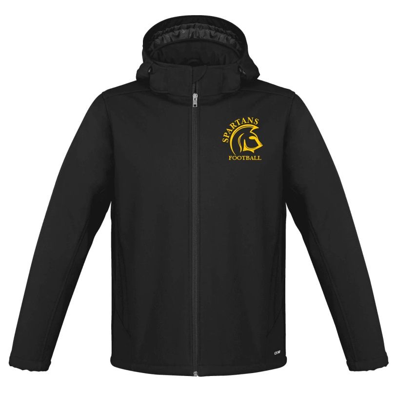 DHS - Black Spartans Football Insulated Soft Shell Jacket (Left Chest)