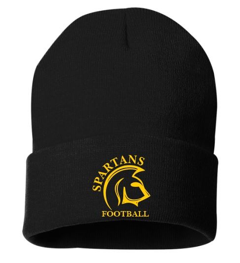 DHS - Black Spartans Football Cuffed Beanie