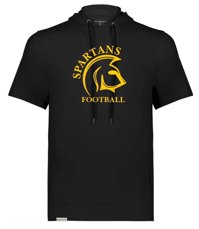 DHS - Black Spartans Football Short Sleeve Hoodie (Full Chest)