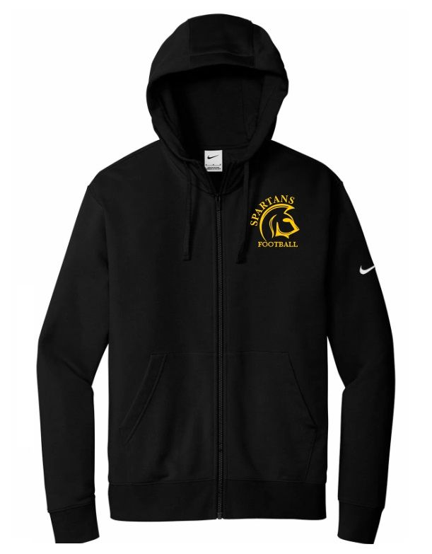 DHS - Black Spartans Football Nike Zip Hoodie