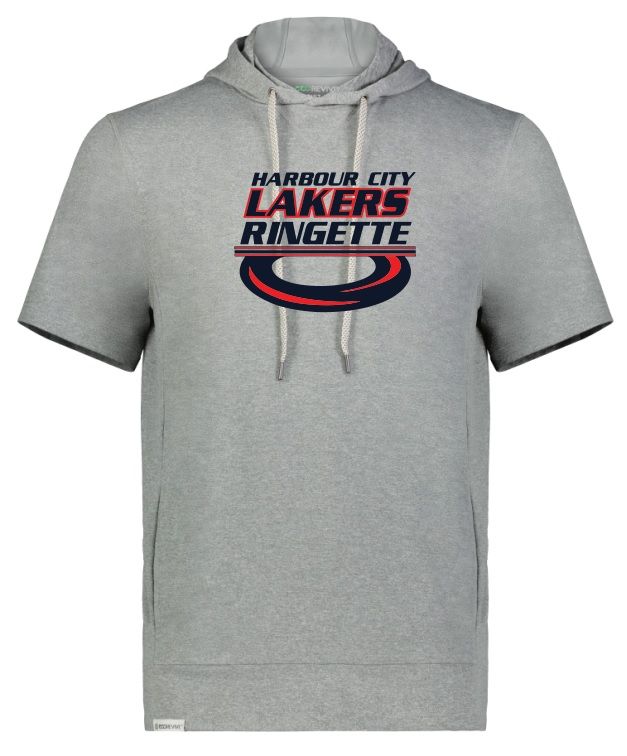 HCL - Heather Grey Harbour City Lakers Ring Short Sleeve Hooded Shirt (Full Chest)