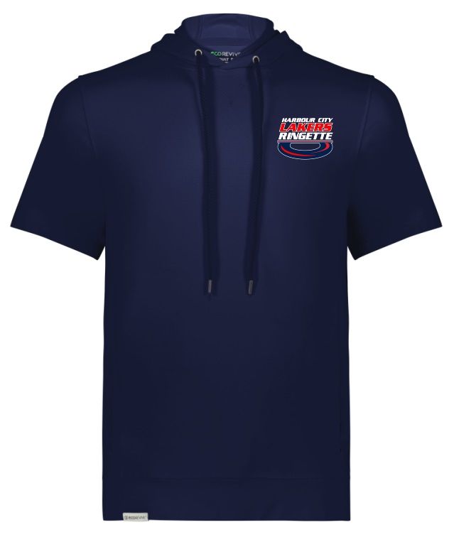 HCL - Navy Harbour City Lakers Ring Short Sleeve Hooded Shirt (Left Chest)