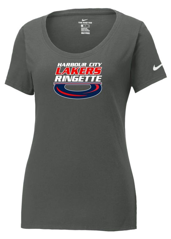 HCL - Ladies Anthracite Nike Dri-FIT Harbour City Lakers Ring T-Shirt (Full Chest)