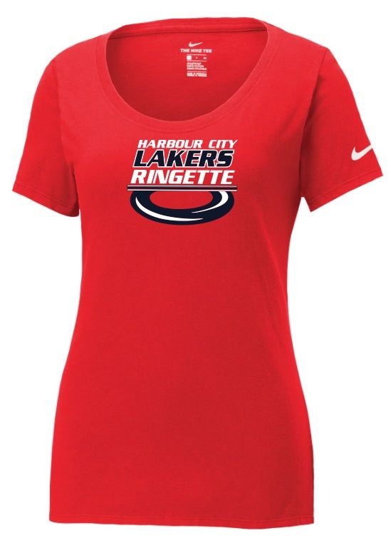 HCL - Ladies Red Nike Dri-FIT Harbour City Lakers Ring T-Shirt (Full Chest)