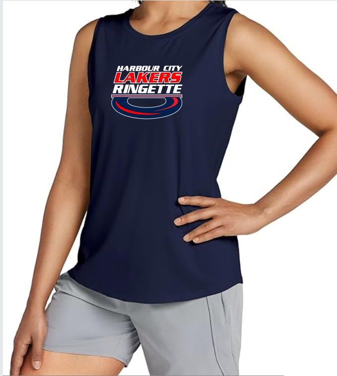 HCL - Navy Women&#39;s Harbour City Lakers Ring Workout Tank (Full Logo)