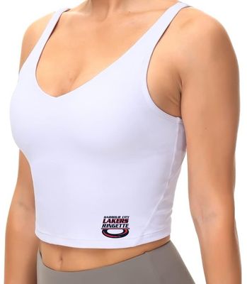 HCL -White Women&#39;s Harbour City Lakers Ring Crop Tank (Bottom Corner of Tank)