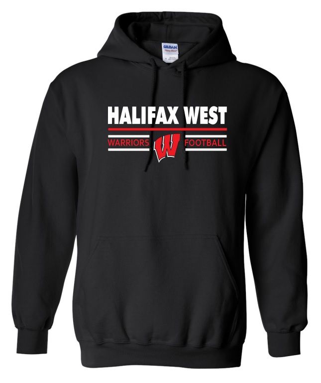 Halifax West High School - Black Halifax West Football Hoodie (Full Chest)