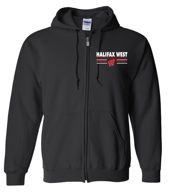 Halifax West High School - Black Halifax West Football Zip Hoodie