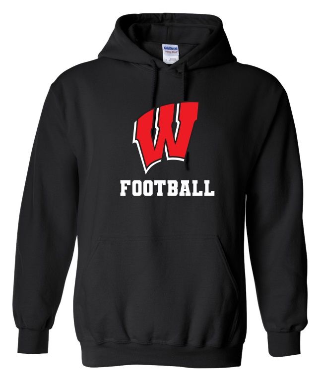 Halifax West High School - Black W Football Hoodie (Full Chest)