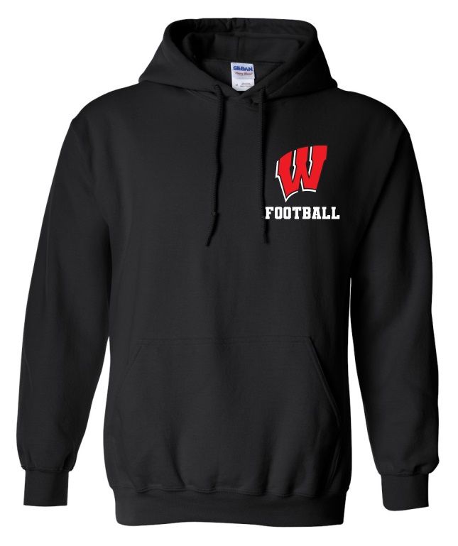 Halifax West High School - Black W Football Hoodie (Left Chest)