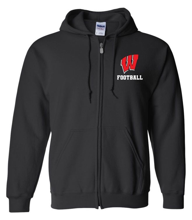 Halifax West High School - Black W Football Zip Hoodie