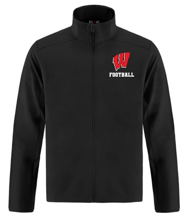 Halifax West High School - Black W Football Athleisure Jacket (Left Chest)