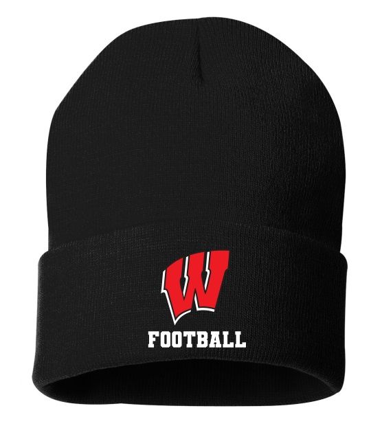 Halifax West High School - Black W Football Cuffed Beanie